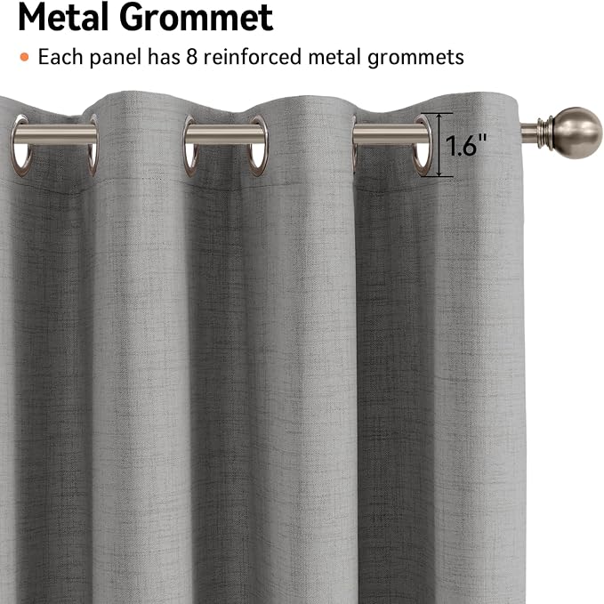 100% Blackout Shield Grey Blackout Curtains - Image 5