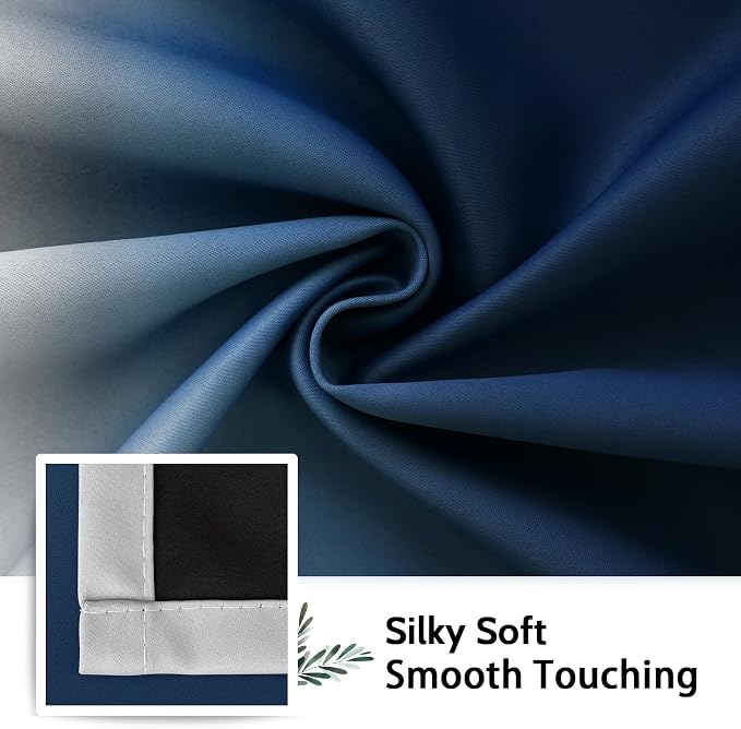 SimpleHome Blue Ombre 100% Blackout Curtains - Image 6