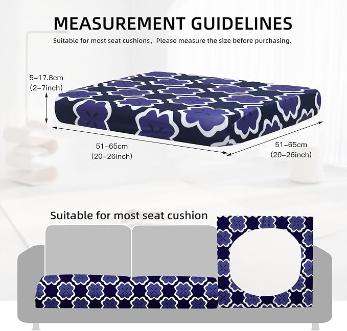 8Pcs Outdoor Cushion Covers, Patio Cushion Covers, Stretch Elastic Slipcovers - Image 2