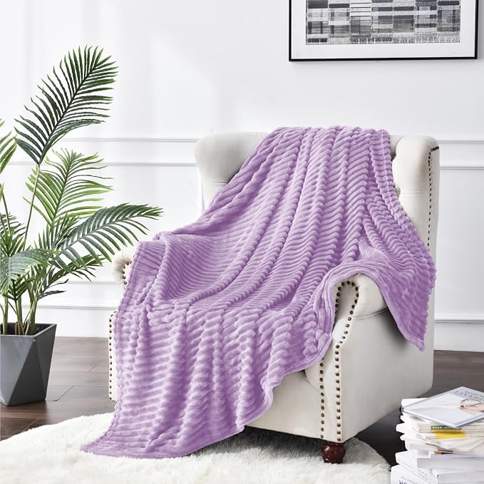 BEDELITE Fleece Blanket Twin Size – 3D Ribbed Jacquard Soft and Warm Decorative - Image 8