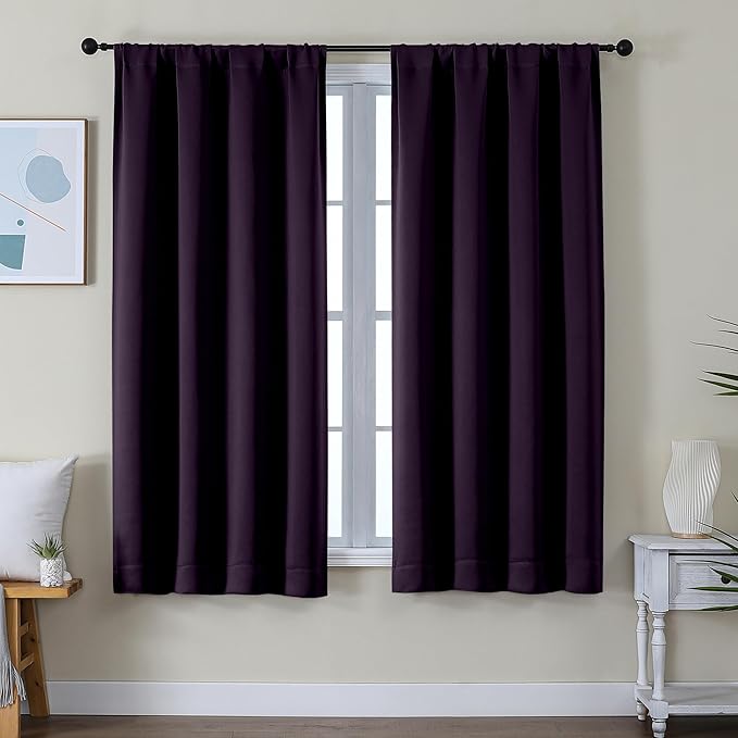 Simplebrand Ava BlackBerry Blackout Curtains by Simplebrand