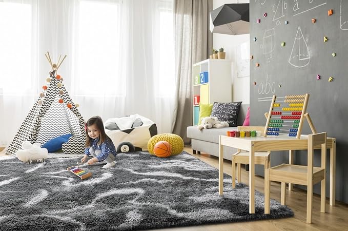 TWINNIS Super Soft Shaggy Rugs Fluffy Carpets, 5x8 Feet, Indoor Modern Plush - Image 4