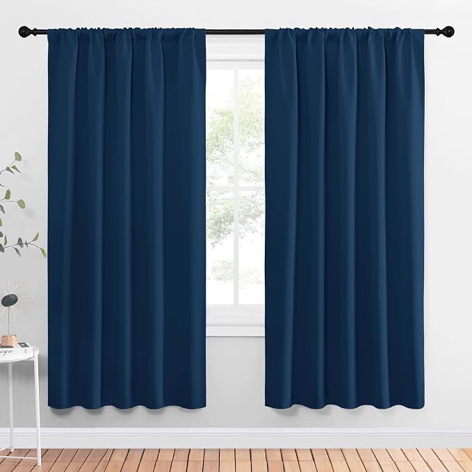 NICETOWN Window Curtains Blackout Drapes, Moroccan Blue, 1 Pair, 52 by 72-Inch by NICETOWN
