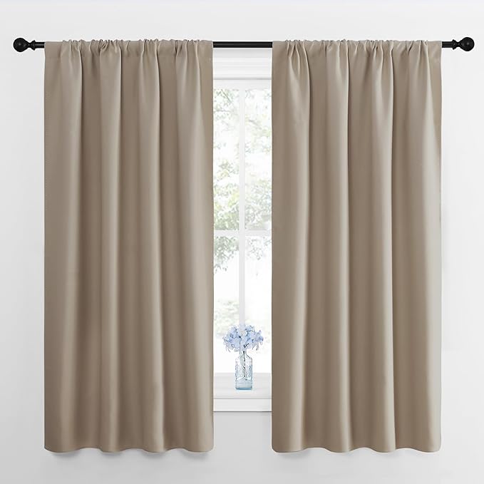 NICETOWN Kitchen Curtains, Short Blackout Drapes, 34 in x 45 in, Thermal by NICETOWN