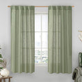 LAMIT Sheer Linen Curtains 63 Inches Long, Semi Sheer Light Filtering Panels by LAMIT