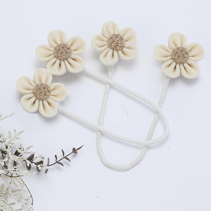 KLOGTSIND Flower Curtain Tiebacks, 4 Pack Curtain Ties Elegant DIY Curtain - Image 6