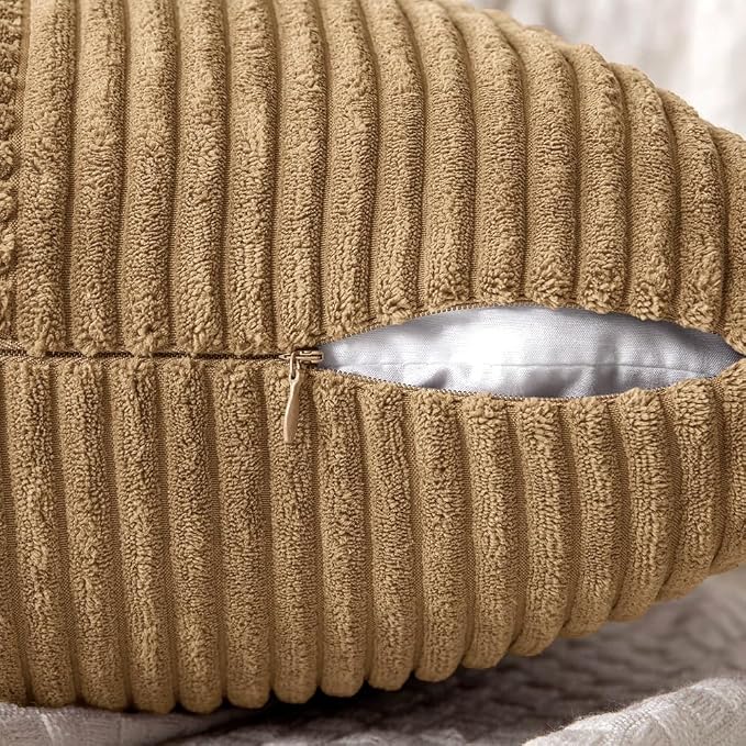 MIULEE Brown Decorative Throw Pillow Covers 20x20 Inch - Image 3