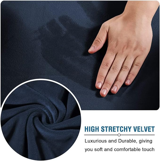 H.VERSAILTEX Real Velvet Plush 3 Piece Stretch Sofa Covers Couch Covers - Image 5