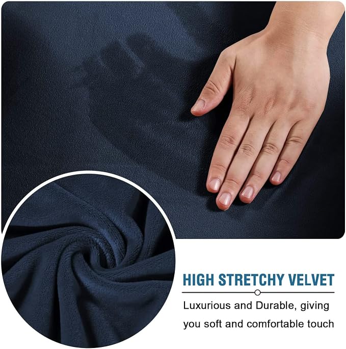 H.VERSAILTEX Real Velvet Plush 3 Piece Stretch Sofa Covers Couch Covers - Image 5