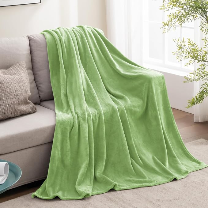 BEDELITE Fleece Blanket Grass Green Throw Blankets - Image 5