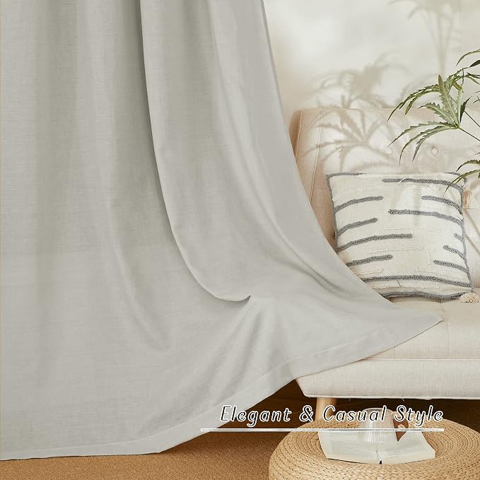 NICETOWN Flax Gray Linen Curtains - Image 7