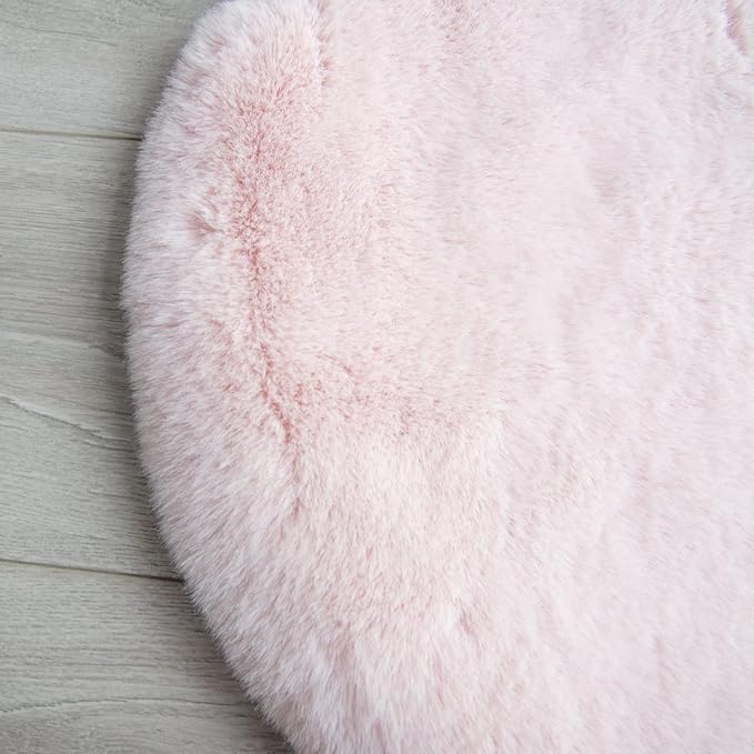 ORINOVA Pink Fuzzy Faux Washable Fluffy Fur Area Rugs - Image 9