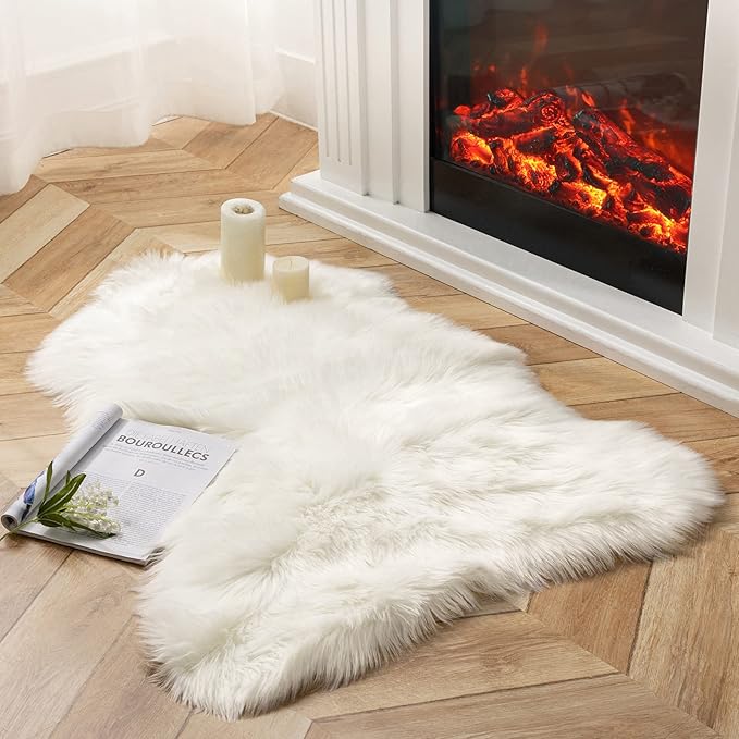 Ashler Faux Fur Rug, Fluffy Sheepskin Fur Rug, Fuzzy Ultra Soft 2.3 x 3.3 Ft by AshlerHomeDeco