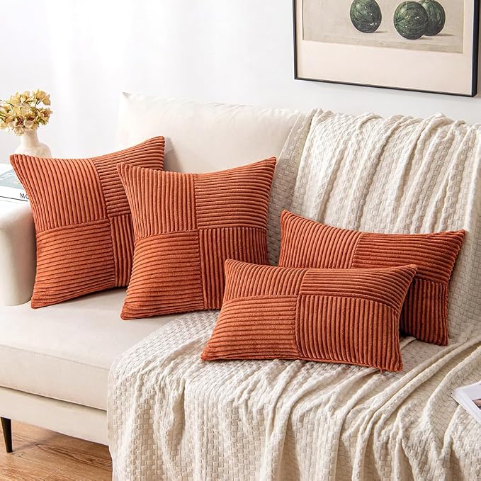 MIULEE Rust Decorative Throw Pillow Covers 16x16 Inch - Image 4