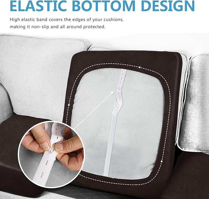 Leather Look Couch Cushion Covers Sofa Seat Slipcovers Sets Couches Furniture - Image 4