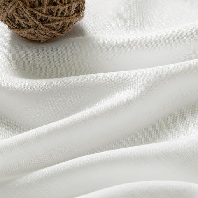 Nanspring Ivory Linen Curtains 92 Inch Length 2 Panels Set - Image 5