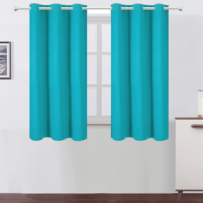 LEMOMO Teal Blackout Curtains 34 x 54 Inch Length/Set of 2 Curtain by Lemomo