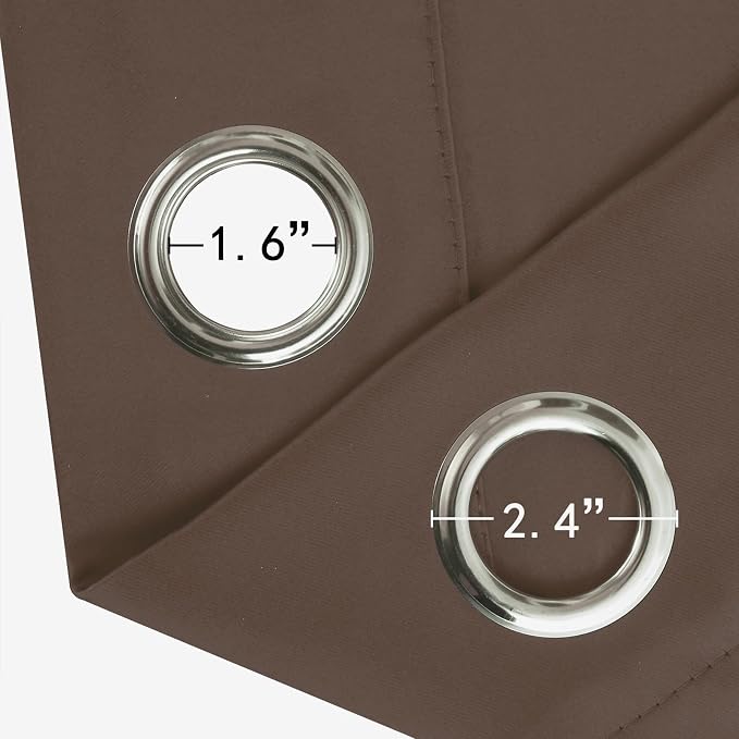LEMOMO Blackout Curtains 66 x 72 Inch Long Chocolate Curtains Set of 2 Panels - Image 5