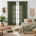 WAZZIO Boho Lace Curtains 84 Inches 2 Panel, Light Filtering Privacy Tassel & by WAZZIO
