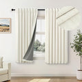 Pitalk Cream Blackout Curtains and Drapes 48 Inch Long Faux Linen Privacy RV by Pitalk