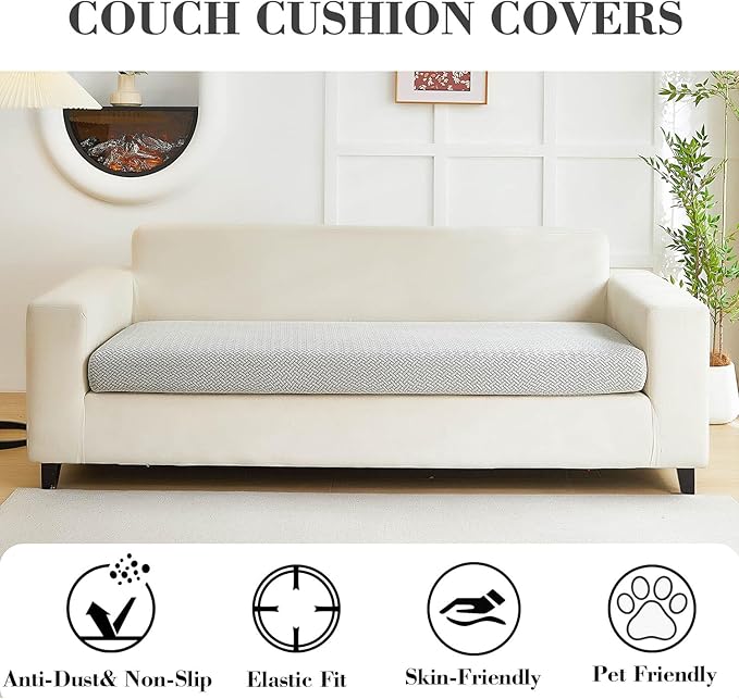 Couch Covers for 3 Cushion Sofa Pet Friendly Couch Cushion Covers Universal - Image 3
