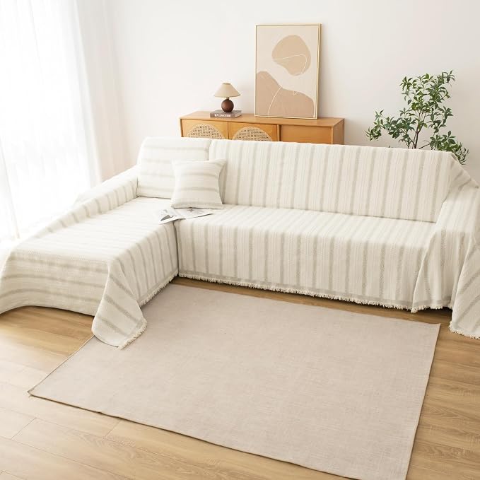 Couch Cover for Dogs, Boho Sofa Covers for 3 Cushion Couch, Chenille Sofa - Image 5