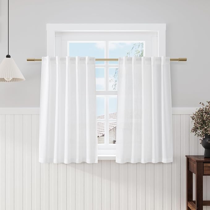 Nanspring 48 Inch Linen Curtains, 2 Panels by Nanspring