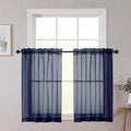 Cafe Curtains 36 Inch Length Tier 2 Pieces, Modern Soft Airy Sheer Kitchen by WelvetBLK