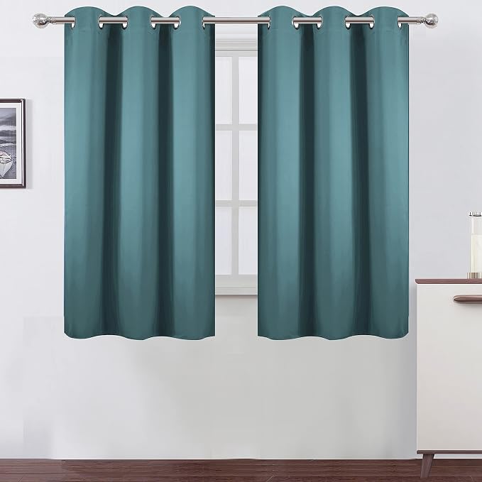 LEMOMO Sea Teal Thermal Blackout Curtains/38 x 54 Inch/Set of 2 Panels Room by Lemomo