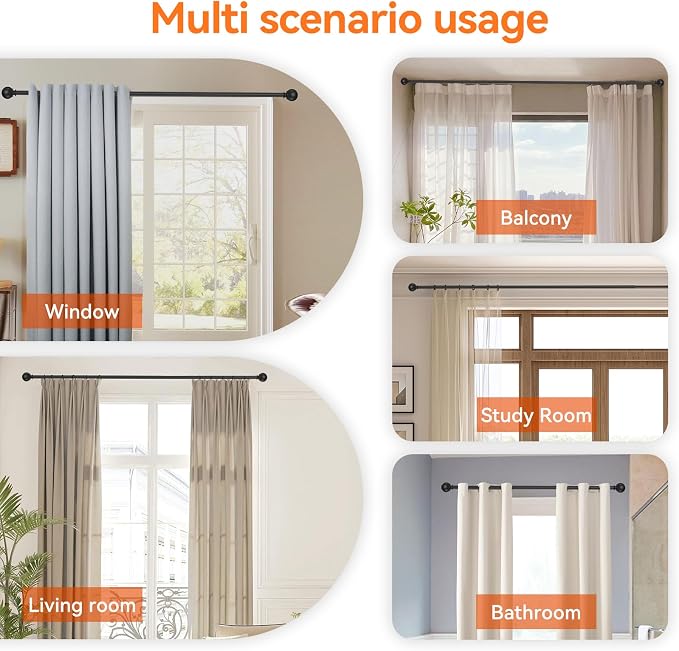 Curtain Rods for Windows 48 to 84 or 88 Inches Max - Image 6