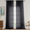 OVZME Black Sheer Curtains 108 Inches Long 2 Panels Set, 59 Inch Extra Wide by OVZME