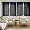 MIULEE Black Sheer Curtains 63 Inches Long, 4 Panels Set, Light Filtering by MIULEE