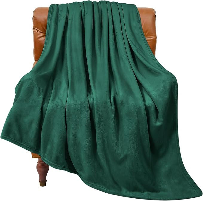 BEDELITE Fleece Blanket Twin Size Forest Green Throw Blankets by BEDELITE