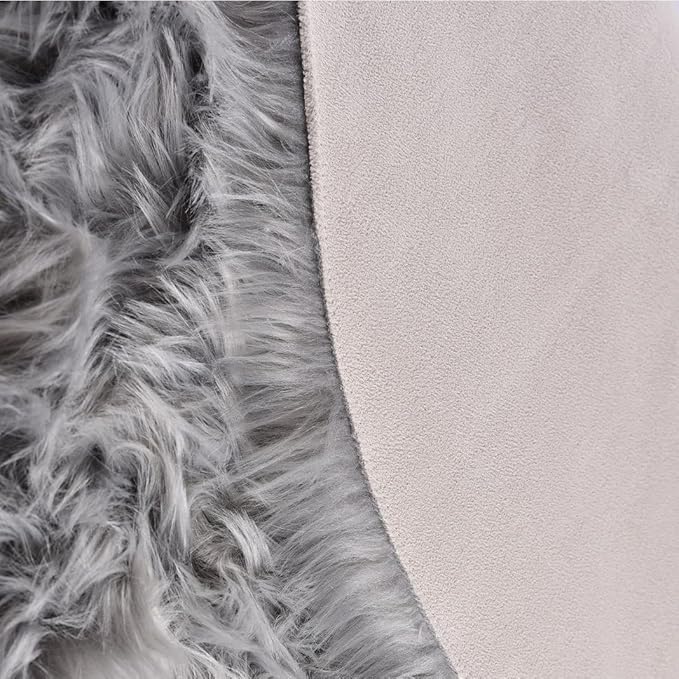 ORINOVA Light Grey Furry Washable Area Rugs - Image 7
