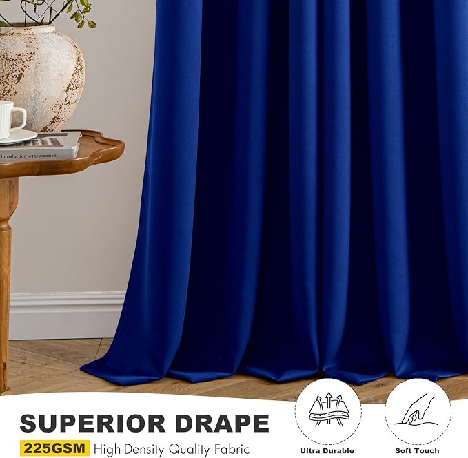 MIULEE Blackout Curtains for Bedroom 2 Panels 40 x 63 Inch Long Royal Blue | - Image 5