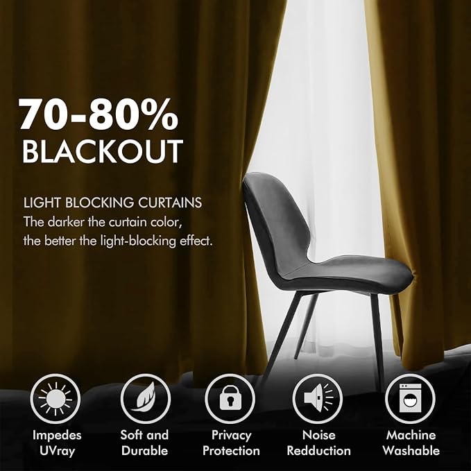 MIULEE Elegant Velvet Curtains Gold Grommet Curtains Fall Thermal Insulated - Image 4