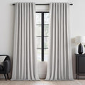 Topfinel 95 Inches Length Custom Blackout Linen Curtains Back Tab Pinch Pleated by Topfinel