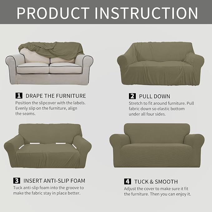 Easy-Going Stretch Oversized Loveseat Slipcover 1-Piece Sofa Cover Furniture - Image 6