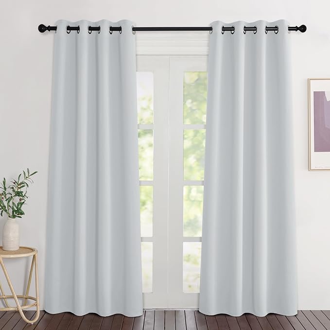 NICETOWN Greyish White Curtains 84 inch Length 2 Panels, Grommet Thermal by NICETOWN