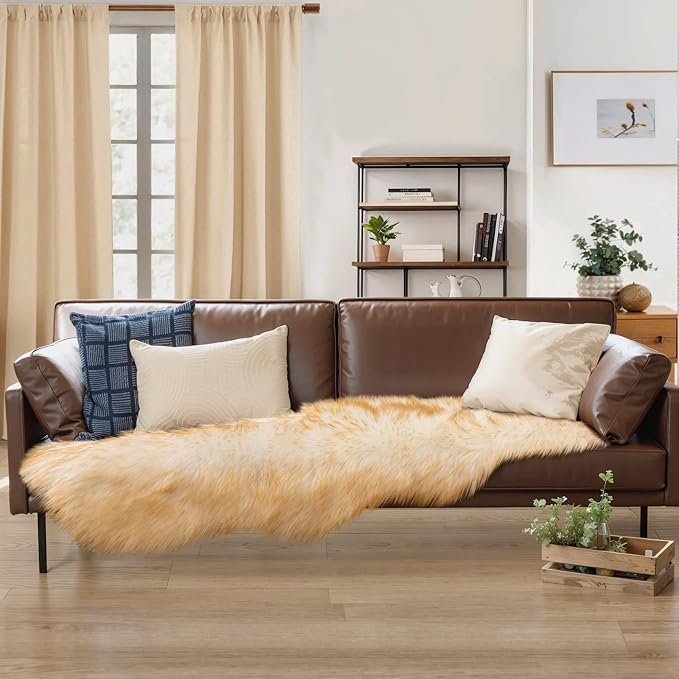 Ciicool Ultra Soft Faux Sheepskin Fur Rug Fluffy Rug - Image 3