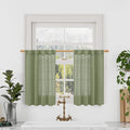 LAMIT Semi Sheer Linen Curtains 36 Inch Length by LAMIT