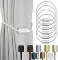 6 Pack White Strong Magnetic Curtain Tiebacks Outdoor Elegant Decorative Tie by CurtainTiebacks