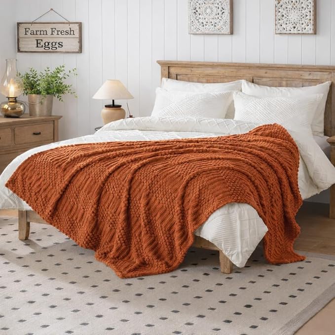 50x70 Inch Rust Throw Blanket - Image 3