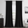 Guken Black 100% Blackout Curtains 90 Inch Length 2 Panels Set by Guken