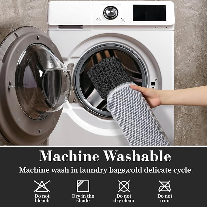 RESARE Waffle Bath Mat for Bathroom, Non Slip Bathroom Rugs 17"x24" Black | - Image 6