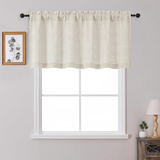 OWENIE Natural Valances for Windows 1 Pcs 24 Inch Length, Light Filtering by OWENIE