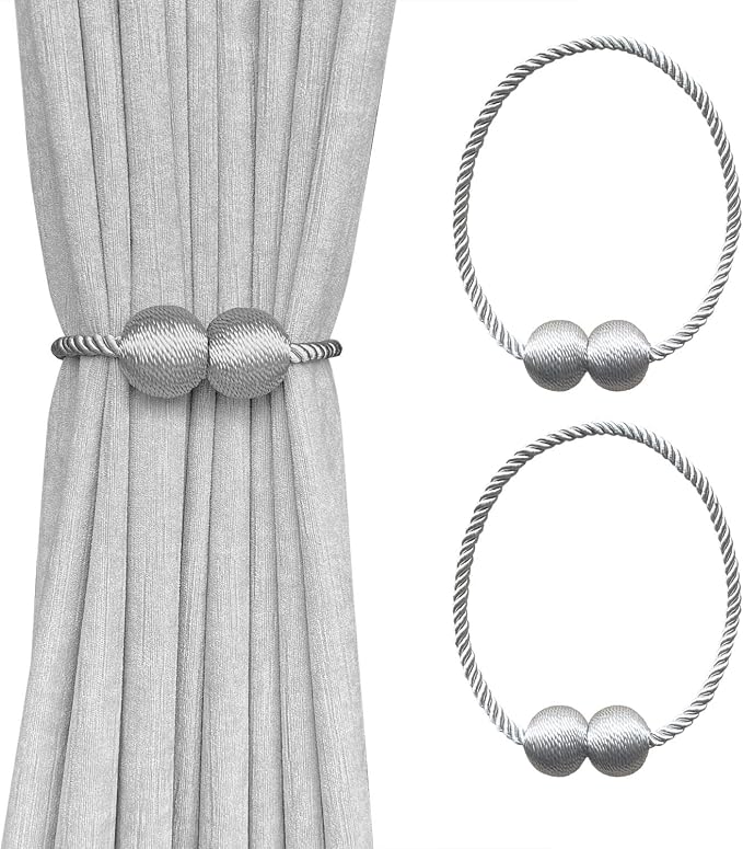 Melaluxe 2 Pack Magnetic Curtain Tiebacks, Decorative Curtain Holdbacks - Image 8