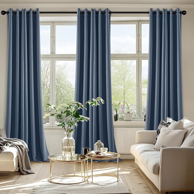 MIULEE Stone Blue Blackout Curtains - Image 6