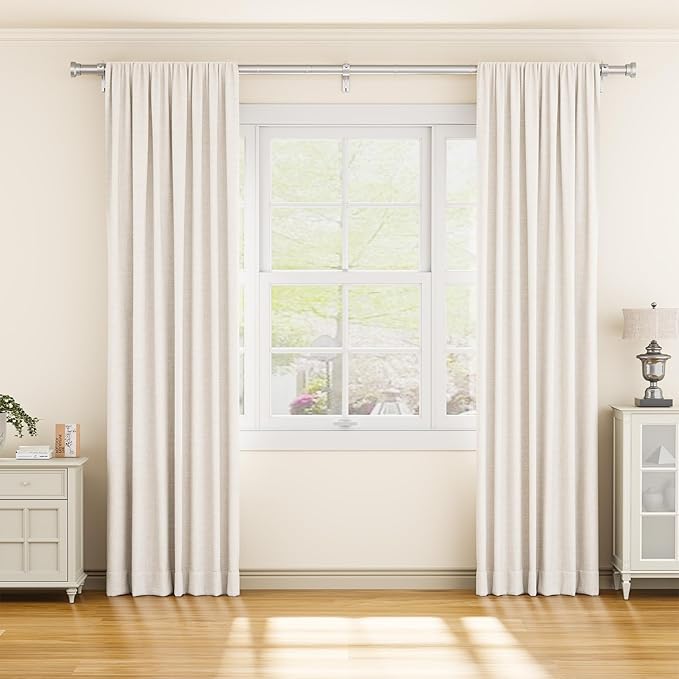 YaFex Curtain Rods 32-118 Inch, Heavy Duty 1 Inch Adjustable Curtain Rod - Image 2