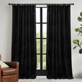 RYB HOME Black Velvet Curtains 84 inch, W52 x L84 inch, 2 Panels by RYBHOME
